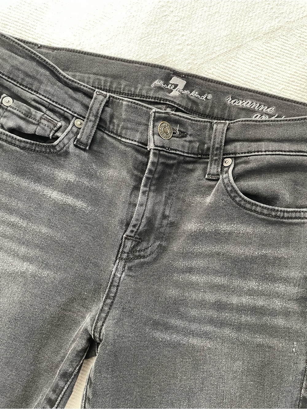 7 For All Mankind Roxanne Ankle Jeans in Washed Black Color